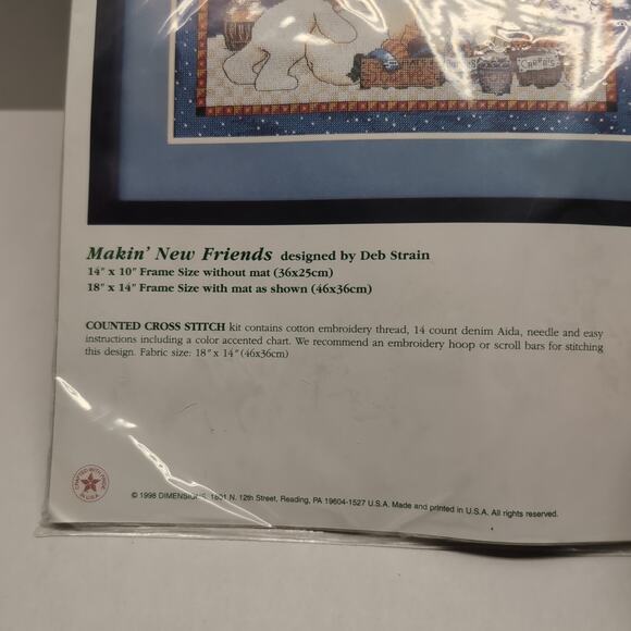 Dimensions Makin' New Friends Counted Cross Stitch Kit 8570 Snowmen - Picture 3 of 4